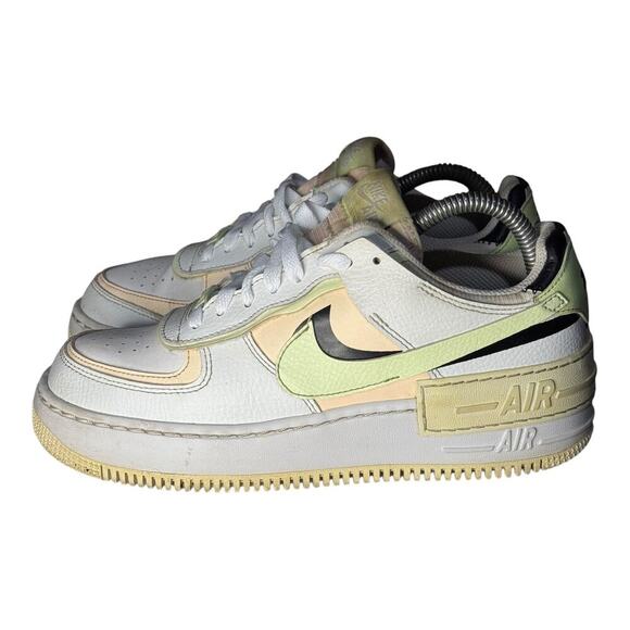 Nike Air Force 1 Shadow Women’s Size 8 White Vanilla Layered Platform Sneakers - Picture 4 of 8